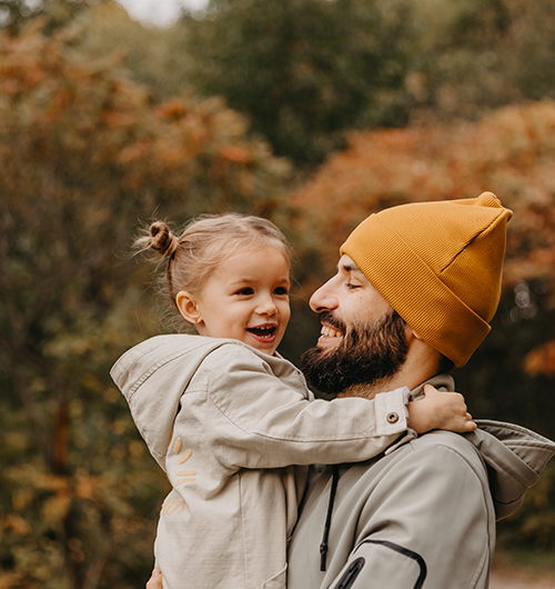 Man and daughter Smiling 500  x 530